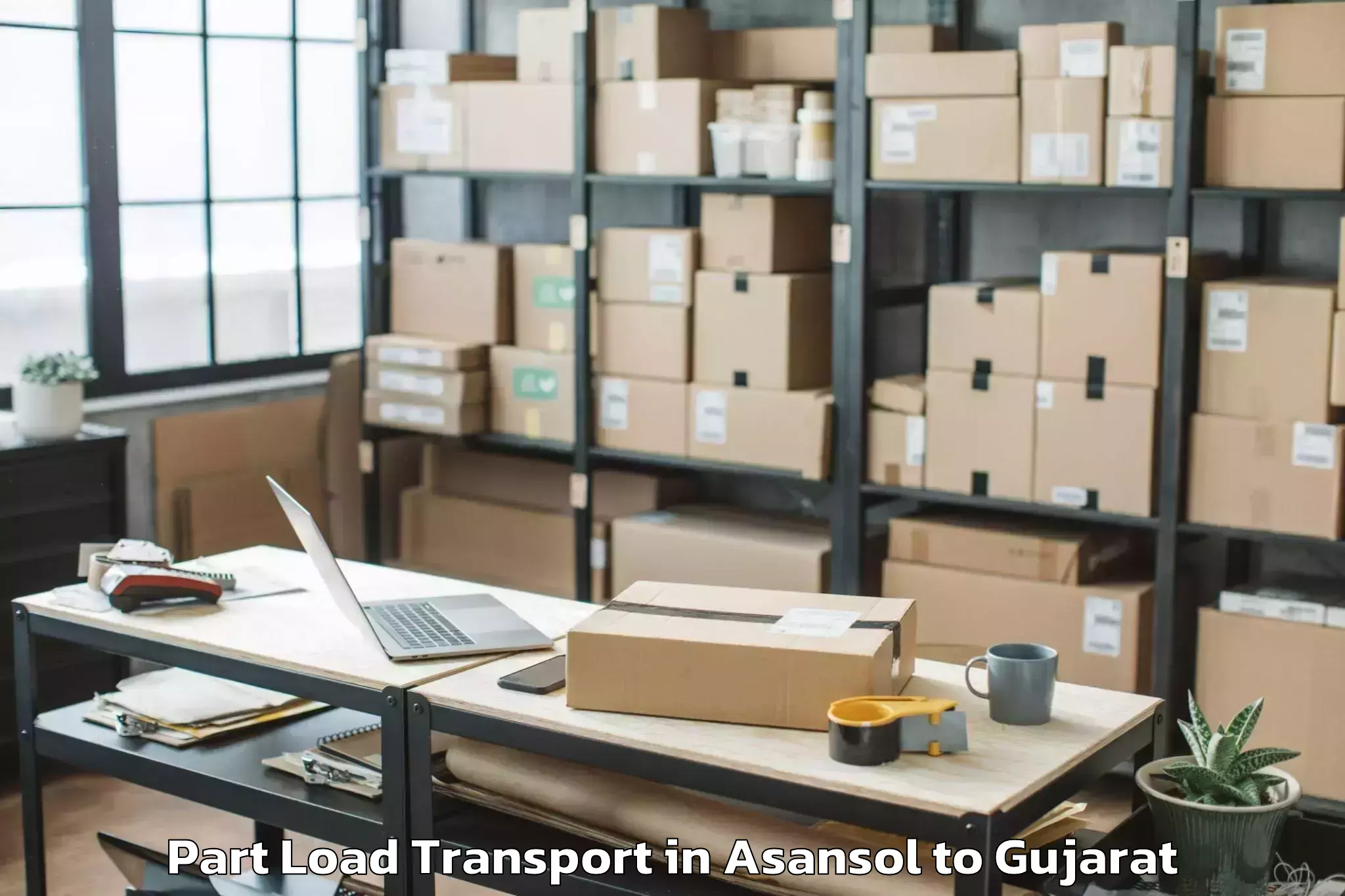 Asansol to Wankaner Part Load Transport Booking